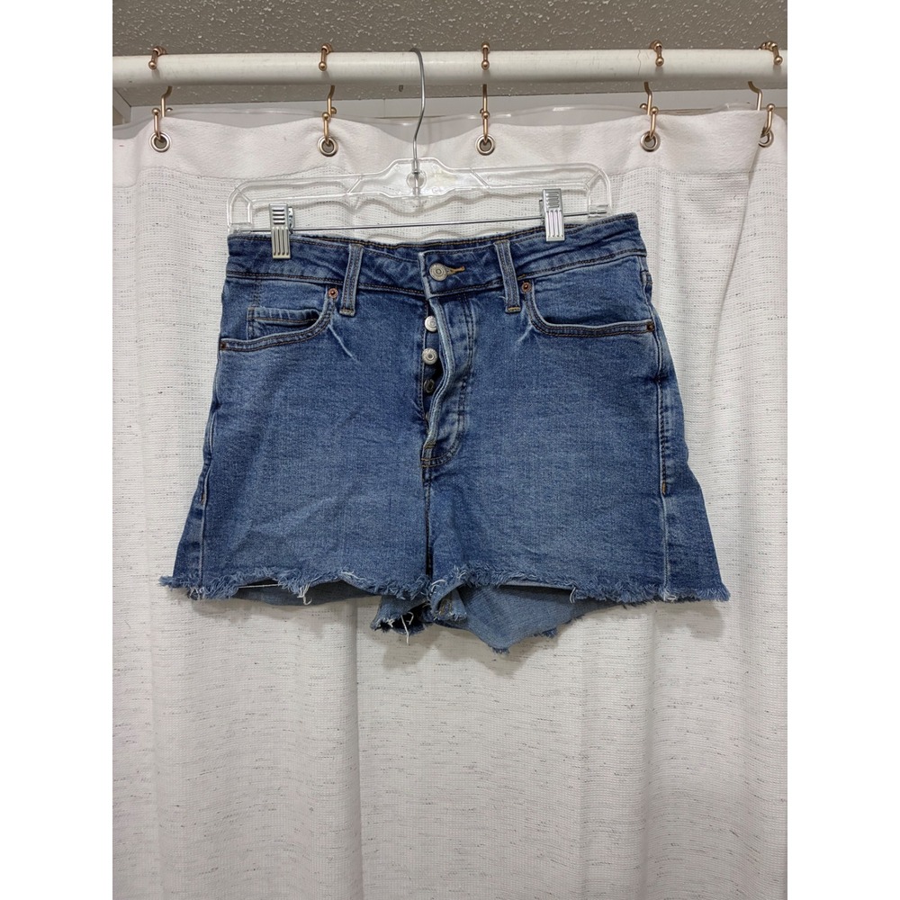 Old Navy Sky-Hi A-Line High Rise Button Fly Denim Shorts Blue Size 10